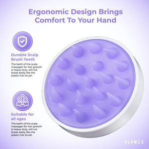 Silicone Scalp Massaging & Shampoo Brush - Also Great For Pets