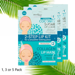 Derma V10 - Coconut Sugar Lip Scrub & Collagen Lip Mask Pack