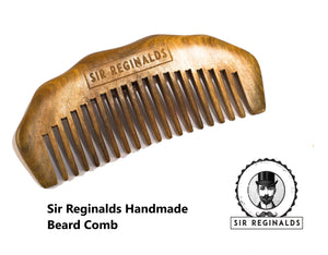 Sir Reginald's 3 Piece Beard Grooming Kit – 100ml Beard Oil, Sandalwood Comb & Foldable Moustache Comb – Free UK Delivery
