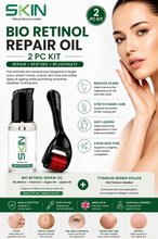 Load image into Gallery viewer, Skinapeel Bio Retinol &amp; Vitamin E Skin Repair Oil 60ml Optional Derma Roller For Best Results