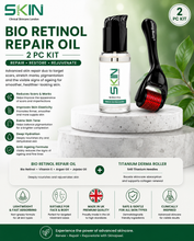 Load image into Gallery viewer, Skinapeel Bio Retinol &amp; Vitamin E Skin Repair Oil 60ml Optional Derma Roller For Best Results
