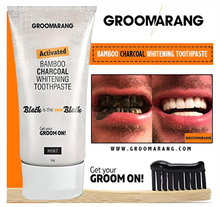 Load image into Gallery viewer, Groomarang Activated Charcoal Teeth Whitening Toothpaste - Optional Bamboo Toothbrush