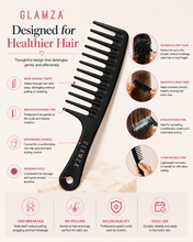 Load image into Gallery viewer, Glamza Big Wide Tooth Comb - Black or White