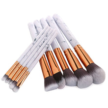 Load image into Gallery viewer, Glamza 10pc Marble Makeup Brush Set
