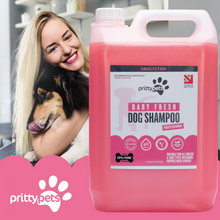 Load image into Gallery viewer, PRITTY PETS BABY FRESH PET SHAMPOO WITH PUMP- 500ML, 1 Litre &amp; 5 Litre