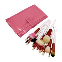 Load image into Gallery viewer, 20pc Professional Brush Set in Pink Leather Pouch