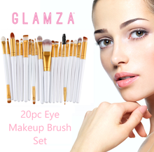Load image into Gallery viewer, Glamza 20pc Makeup Brushes Set - White