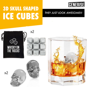 Whiskey Stones with Optional Ice Skull Trays