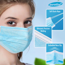 Load image into Gallery viewer, Puratise Disposable 3 Ply Face Masks- 50 Per Box- Made in the UK