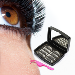 Glamza Magnetic False Eyelash Set in Black Case With Mirror and Eyelash Applicator