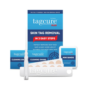 Tagcure PLUS Skin Tag Removal Device & 10 or 20 Pack Extra Mini Bands PLUS - For Skin Tags 0.5cm or Larger - Unisex