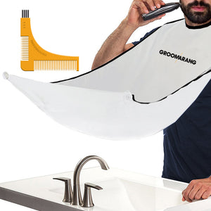 The Groomarang™ Beard Shaping and Styling Template Comb & Groomarang Beard Catcher Cape