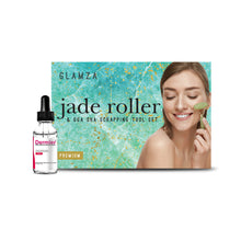 Load image into Gallery viewer, Glamza Jade Roller &amp; Gua Sha Scraping Tool With 30ml Dermier Derma Collagen Serum Set