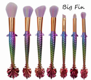 Glamza 7pc Mermaid Makeup Brush Sets - Wide Fin and Big Fin