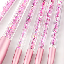 Load image into Gallery viewer, 7pc Pink Glitter Makeup Brushes