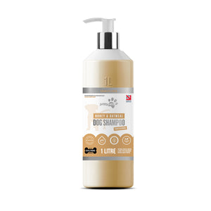 Pritty Pets Honey & Oatmeal Dog Shampoo With Pump - 1 Litre & 5 Litre
