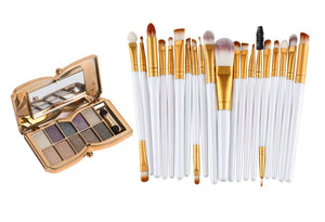 Butterfly Eyeshadow Palette & 20pc Makeup Brushes Set