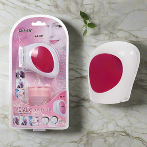 Cnaier AE-807 Facial Cleansing Brush with 12 Refill Pads – Deep Cleanse and Exfoliate – Battery Operated – Free UK Delivery