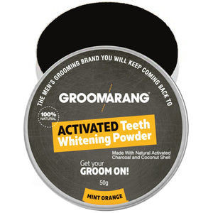 Groomarang Activated Teeth Whitening Powder & Optional Groomarang Bamboo Toothbrush