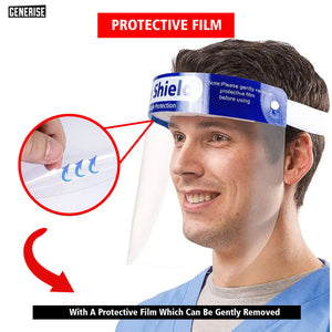 Disposable Blue Strip Face Shield Visor with Foam