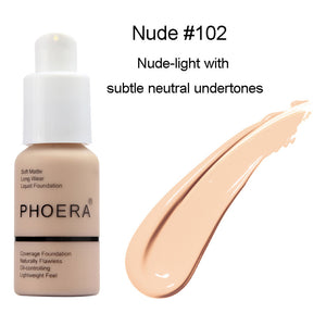 Phoera Foundation & Primer 6ml Foundation Brush Set (Nude & Buff Beige)