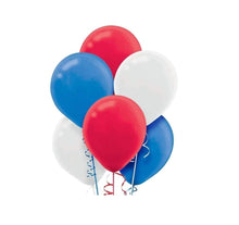 Load image into Gallery viewer, Party Balloons 12-Pack, Red White &amp; Blue Latex, 30cm, Free Delivery