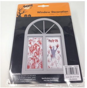 Halloween Window Cover Decorations - 2 Sheets Per Pack