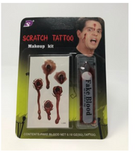 Load image into Gallery viewer, Halloween Scratch Tattoo Makeup Kit
