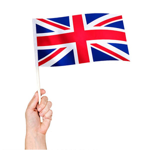 Union Jack Hand Waving Flags 4 Pack - 12" x 8" Large