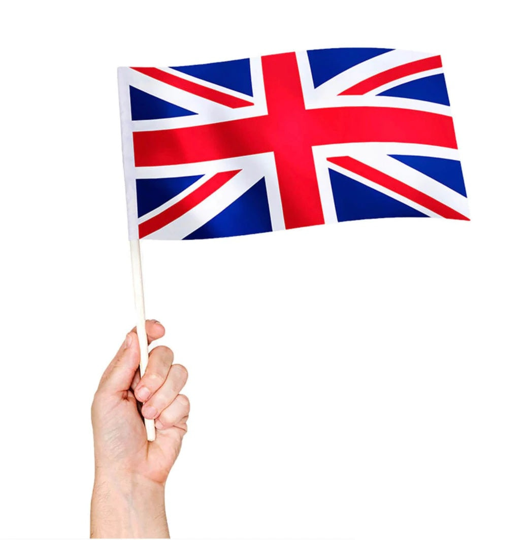 Union Jack Hand Waving Flags 4 Pack - 12