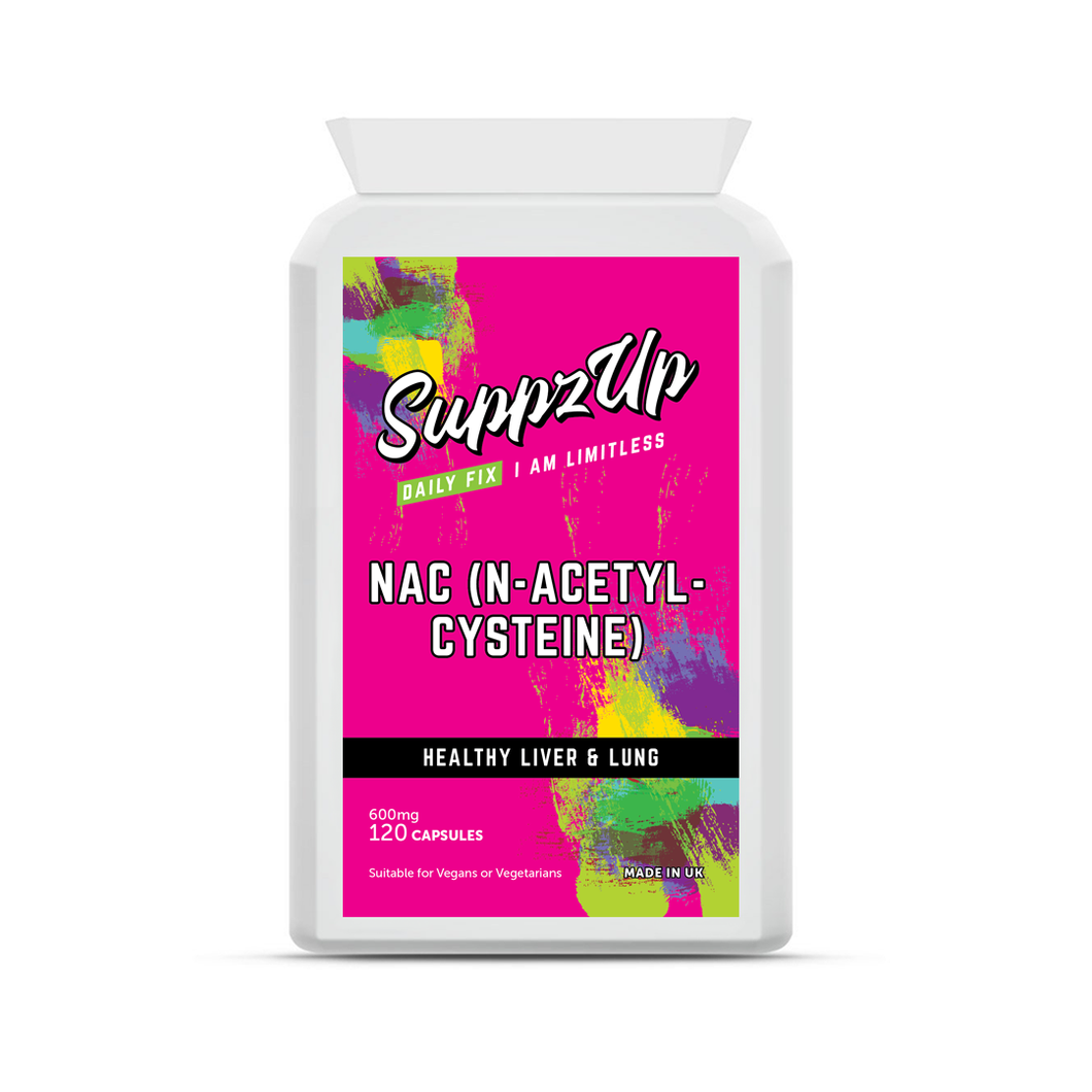 SuppzUp NAC (N-Acetyl Cysteine) 600mg - 120 Capsules