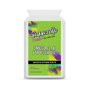SuppzUp Omega 3, 6 & 9 Fish Oil 1000mg - 90 Capsules