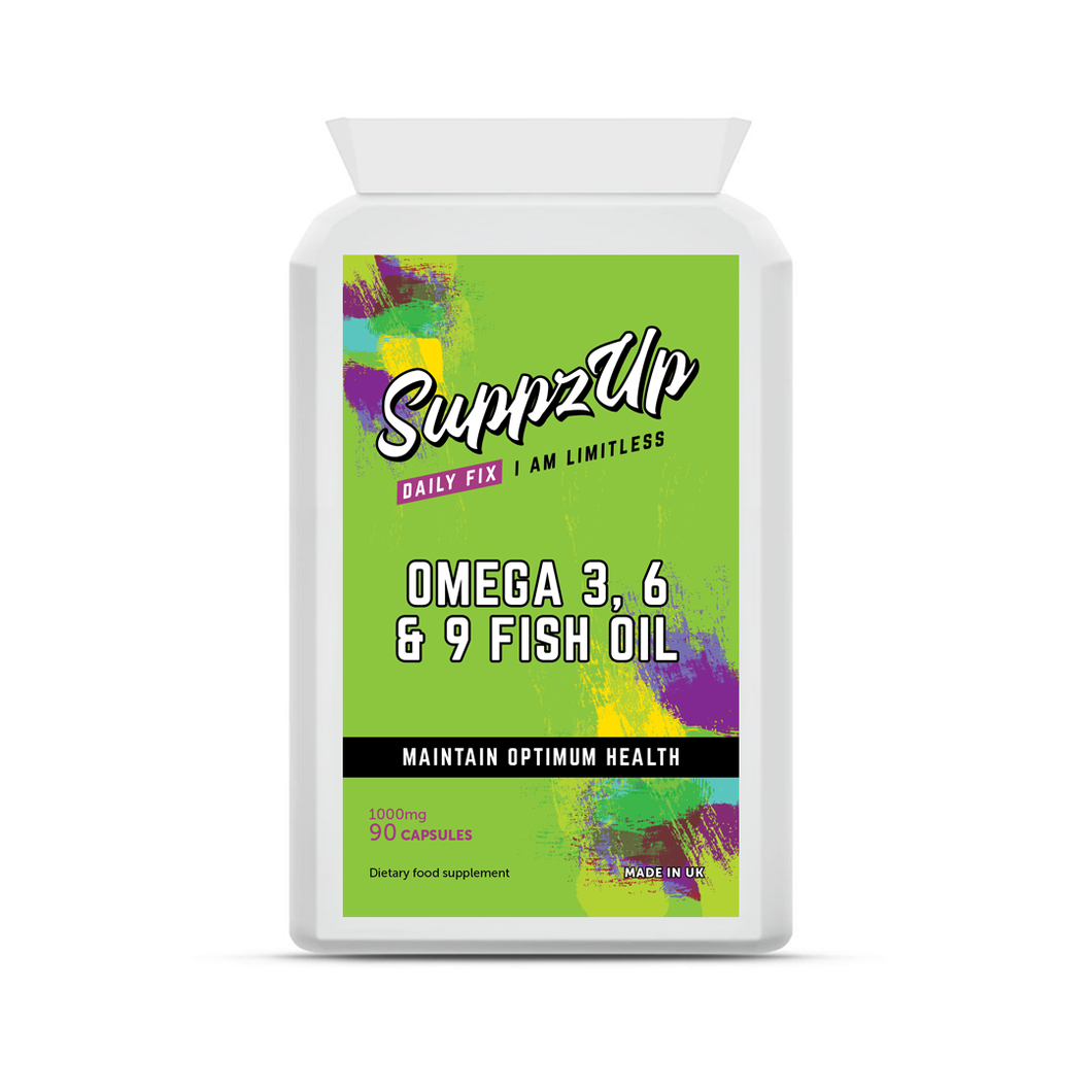 SuppzUp Omega 3, 6 & 9 Fish Oil 1000mg - 90 Capsules