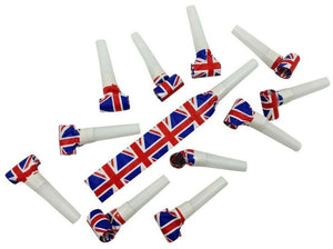 Union Jack Printed Party Blowers 12pk