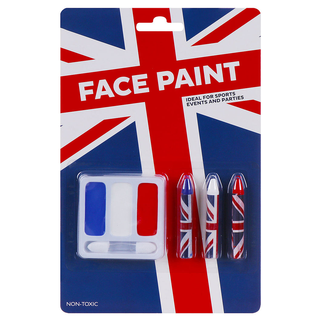 Union Jack Face Paint Set