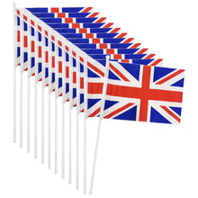 Load image into Gallery viewer, Union Jack Hand Waving Flags 12 Pack