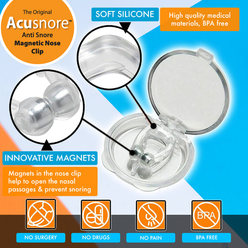 The Acusnore Anti-Snore Magnetic Nose Clip