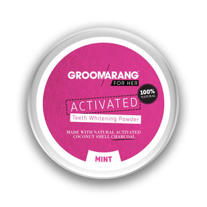 Groomarang Activated Charcoal Whitening Teeth Powder - Mint - 50g