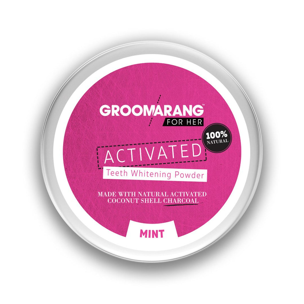 Groomarang Activated Charcoal Whitening Teeth Powder - Mint - 50g