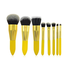 8pc Makeup Brush Set - Yellow & Gold