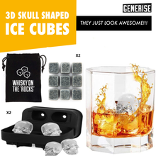 Load image into Gallery viewer, Whiskey Stones with Optional Ice Skull Trays