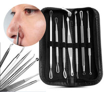 Load image into Gallery viewer, 7pc Blackhead &amp; Spot Removal Tool Kit &amp; Black Masks