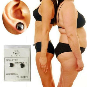 Glamza 2 in 1 Black Ear Studs and Magnetic Slimming Studs