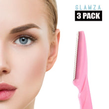 Load image into Gallery viewer, Glamza No Flick Eyebrow and Dermaplaning Razors - 3 Pack