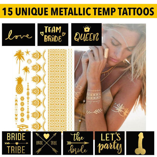 Love Island Inspired Summer, Festival and Beach Holiday Metallic Tattoos