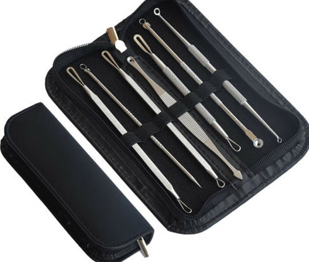 7pc Blackhead & Spot Removal Tool Kit & Black Masks