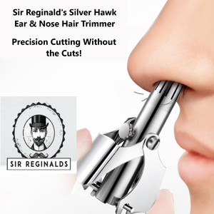 Sir Reginald’s Silver Hawk Nose & Ear Hair Trimmer – Gentle Grooming with Free UK Delivery