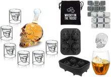 Load image into Gallery viewer, Ultimate Whiskey Set - Decanter, Glasses, Ice Skull Trays &amp; Whisky Stones!