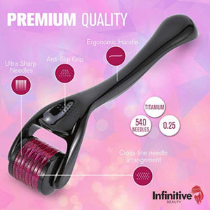 Infinitive Beauty 540 Titanium Alloy Premium Derma Roller With Dermier Collagen Serum Option